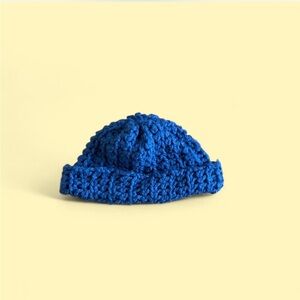 Chunky Blue Knit Beanie